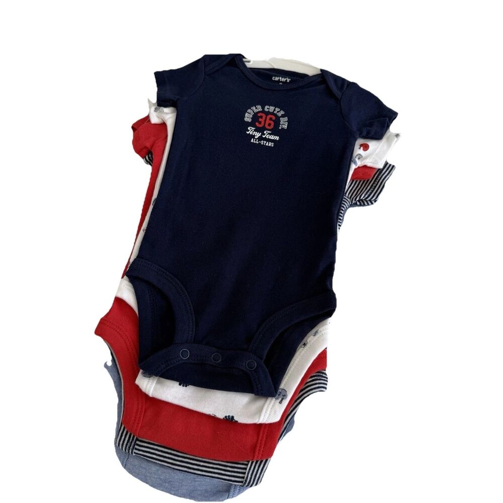 Carter'sBaby Boy's 3M Bodysuits Sports Themed Football Baseball  5 pack NWT
